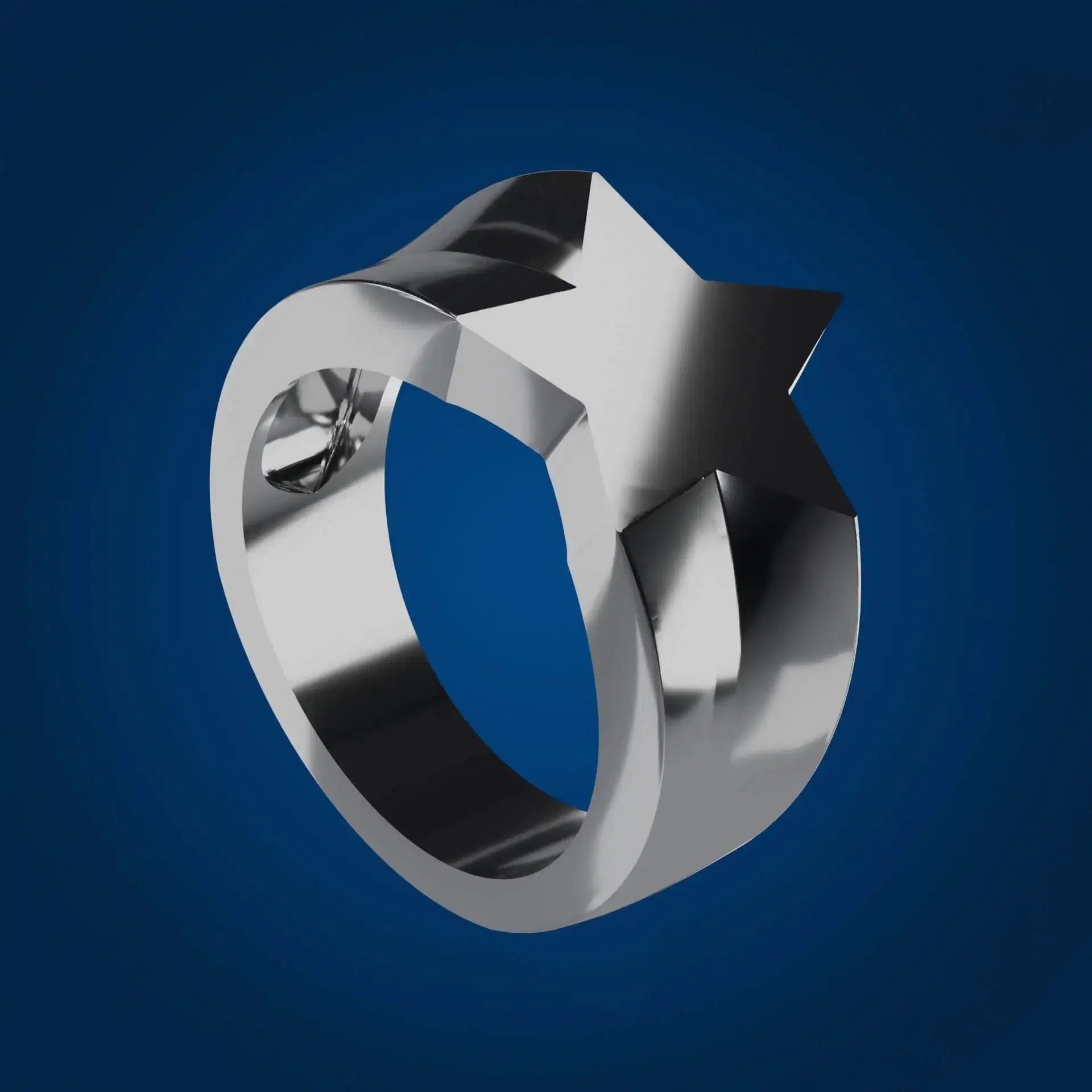 Estrela - Rings artesanal de plata - Vista principal